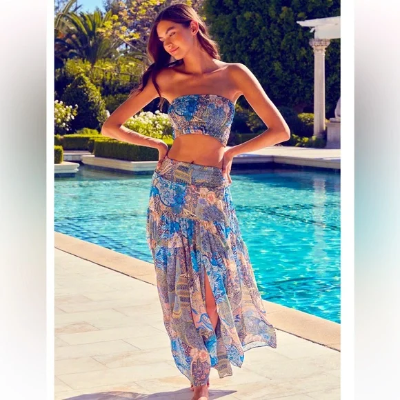 BNWT! Misa Los Angeles Roksana Bandeau & Bar Skirt Set!! - Picture 1 of 13